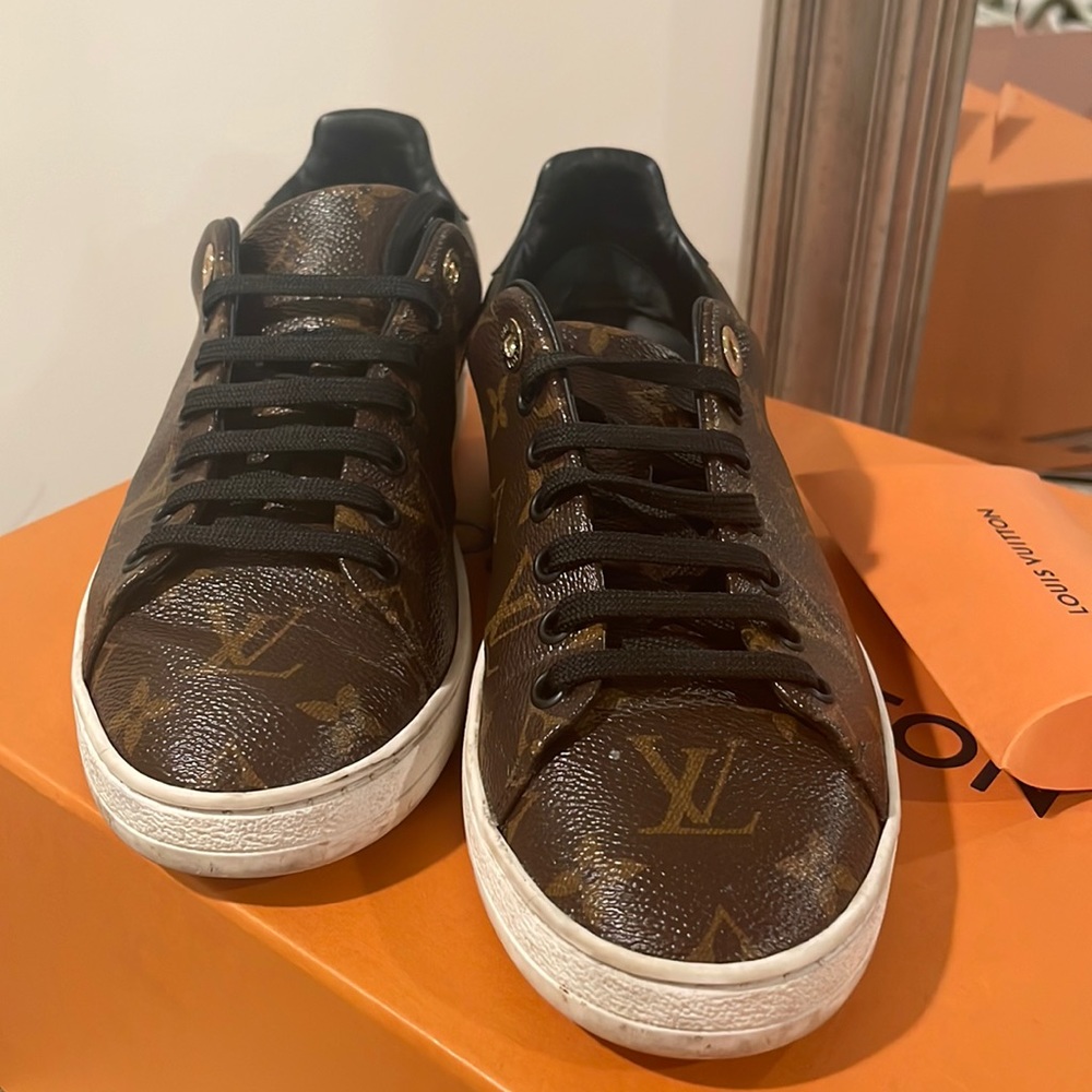 Louis Vuitton Frontrow Sneakers/Brown & White/38